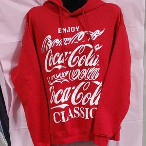 Coca Cola Red Hoodie Sweatshirt Womens Juniors Large